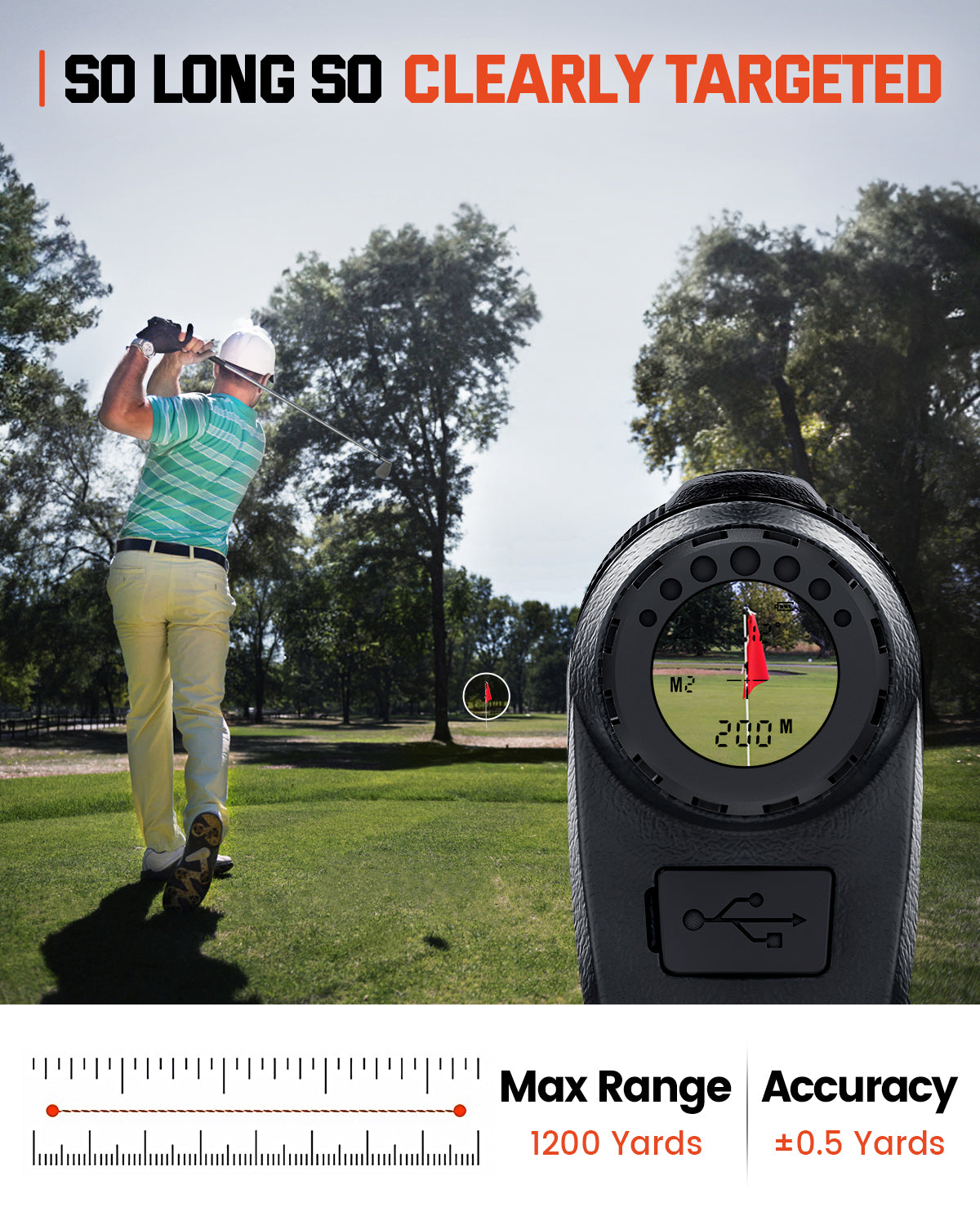 Bestsee KF1000 1200 Yards Laser Golf Rangefinder with Slope