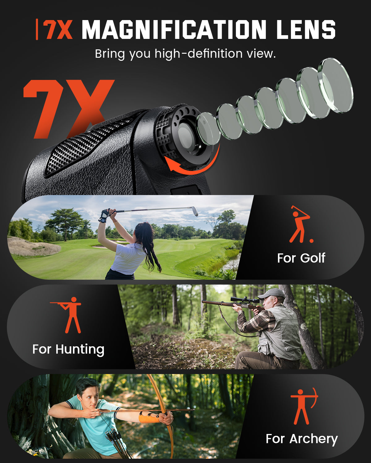 Bestsee KF1000 1200 Yards Laser Golf Rangefinder with Slope